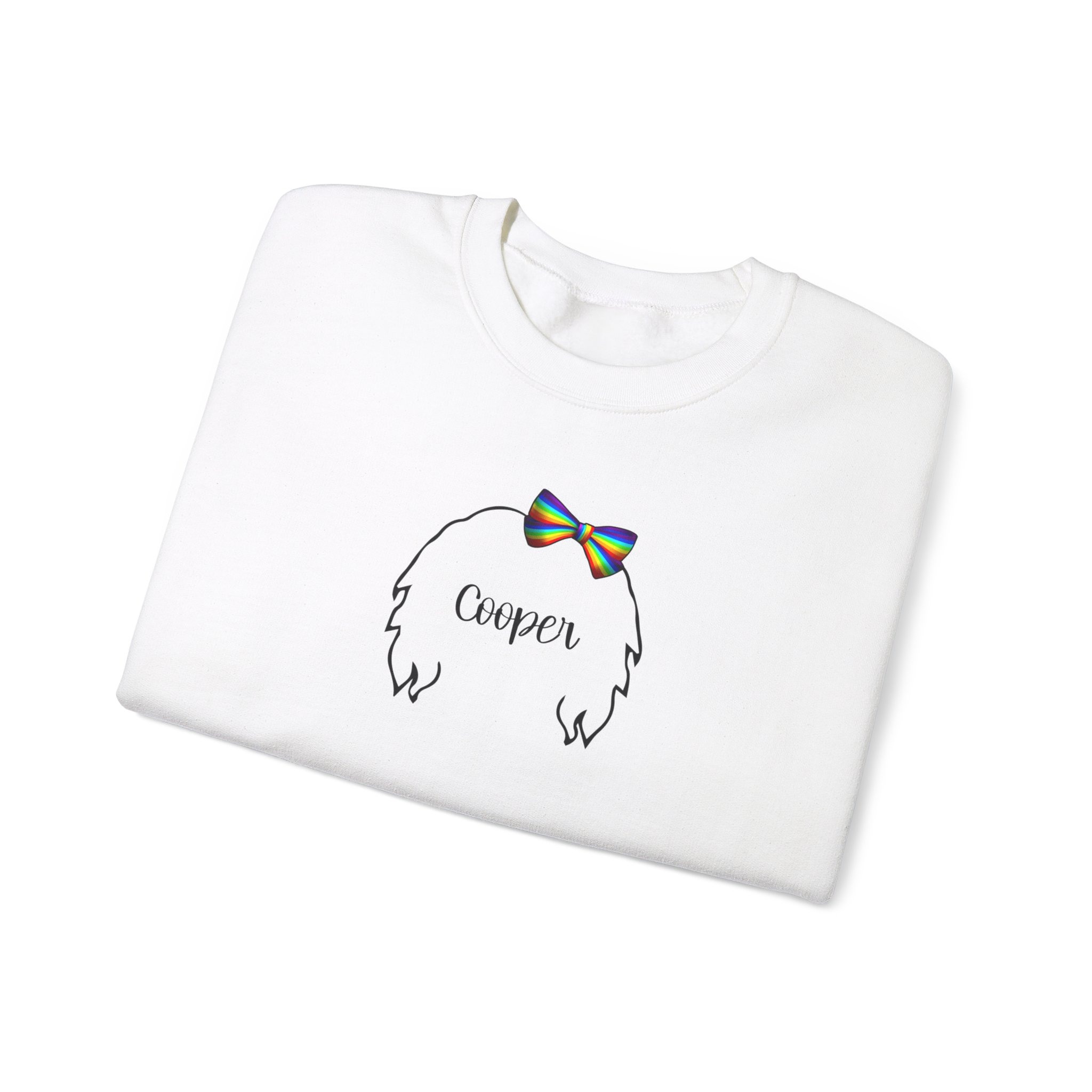 Personalized Dog Ear Crewneck Sweatshirt | Afghan Hound - Pride Bow - Image 5