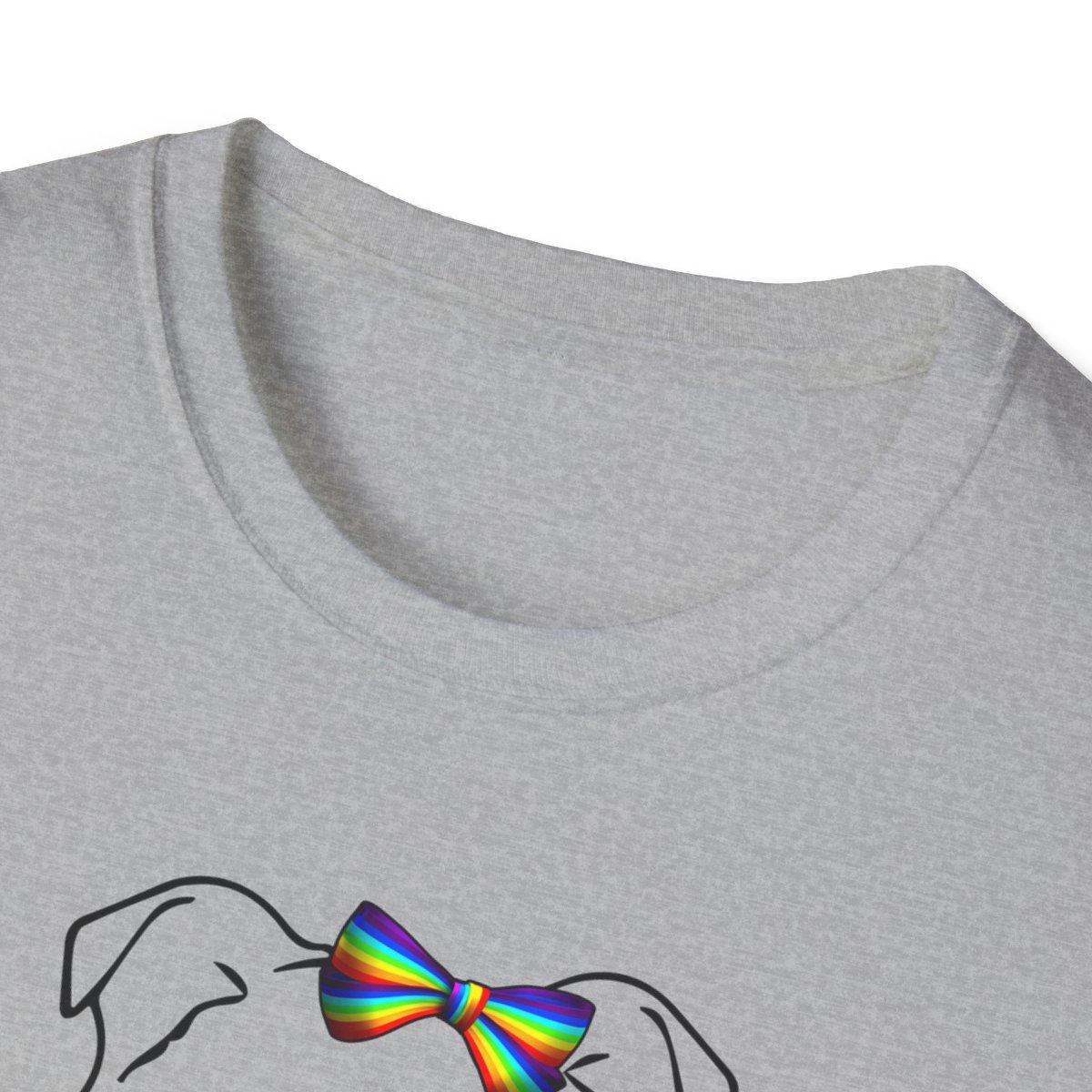Personalized Dog Ear Softstyle T-Shirt | Bulldog Pride Bow - Image 16