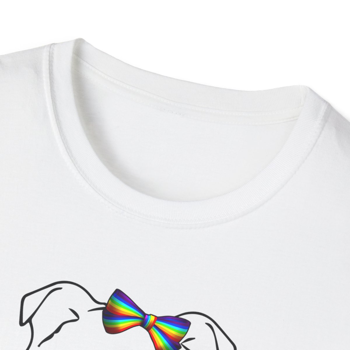 Personalized Dog Ear Softstyle T-Shirt | Bulldog Pride Bow - Image 4