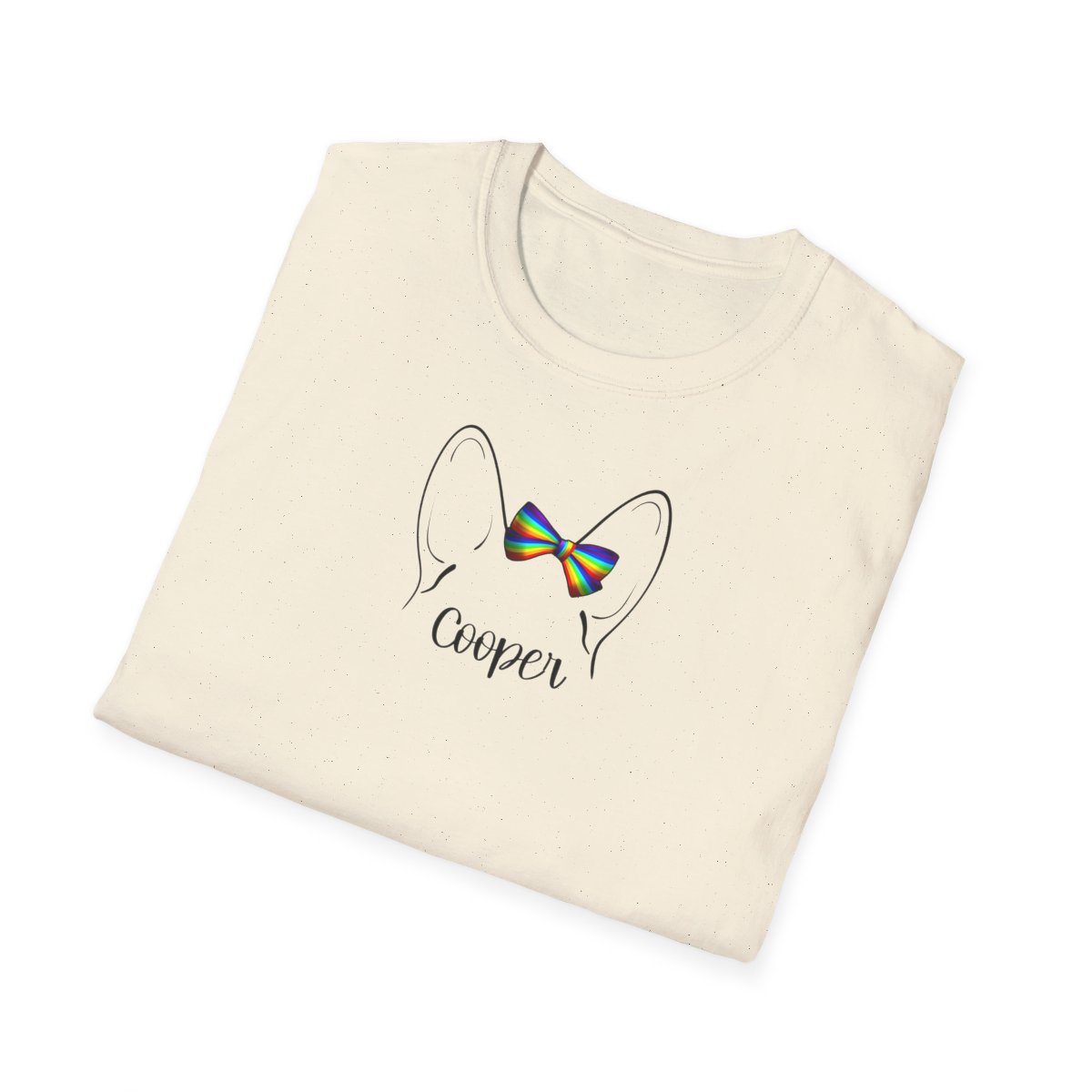 Personalized Dog Ear Softstyle T-Shirt | Big Ears Pride Bow - Image 3