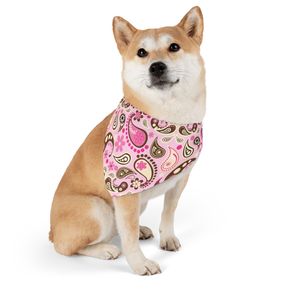 Pet Bandana - Pink Paisley - Image 6
