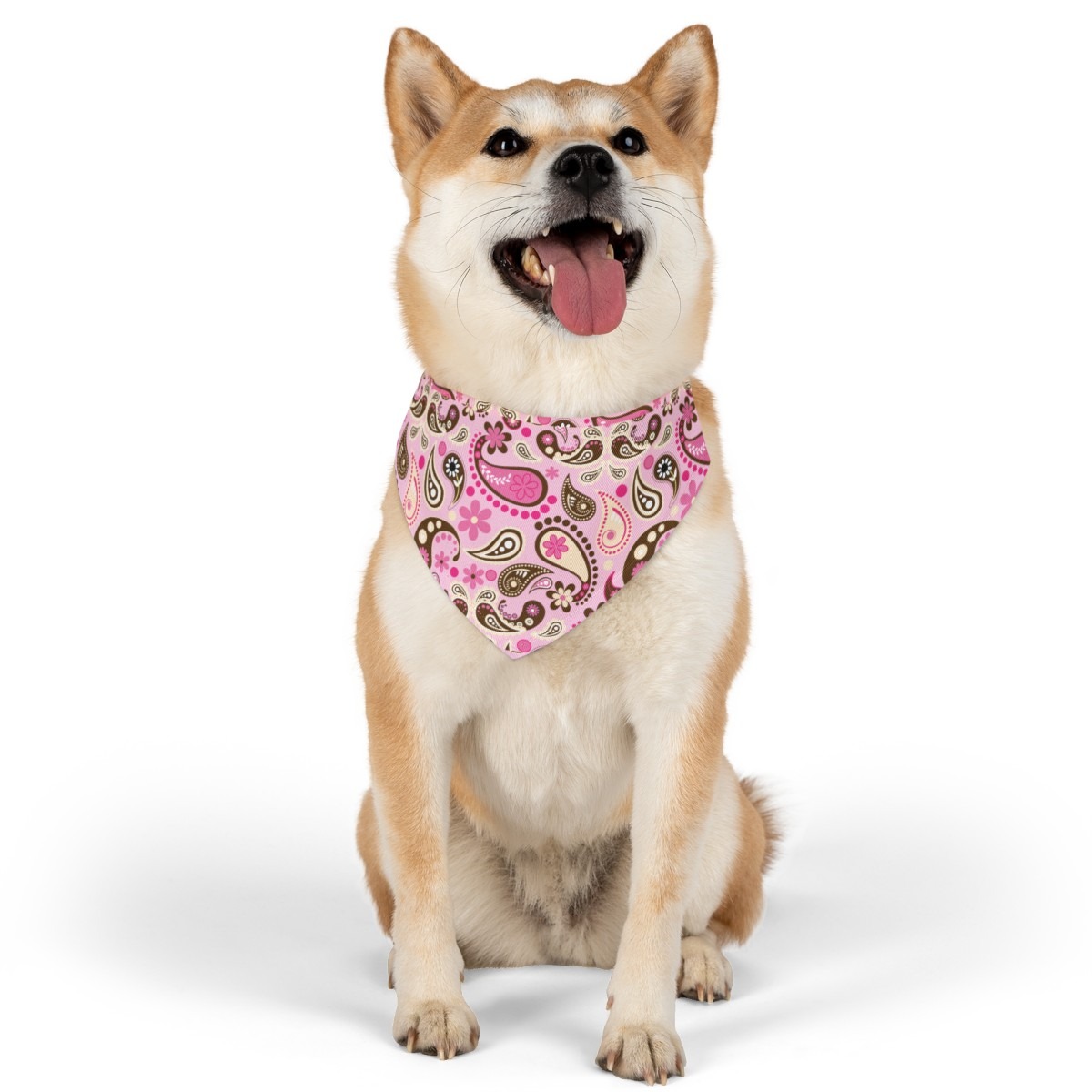 Pet Bandana - Pink Paisley - Image 4